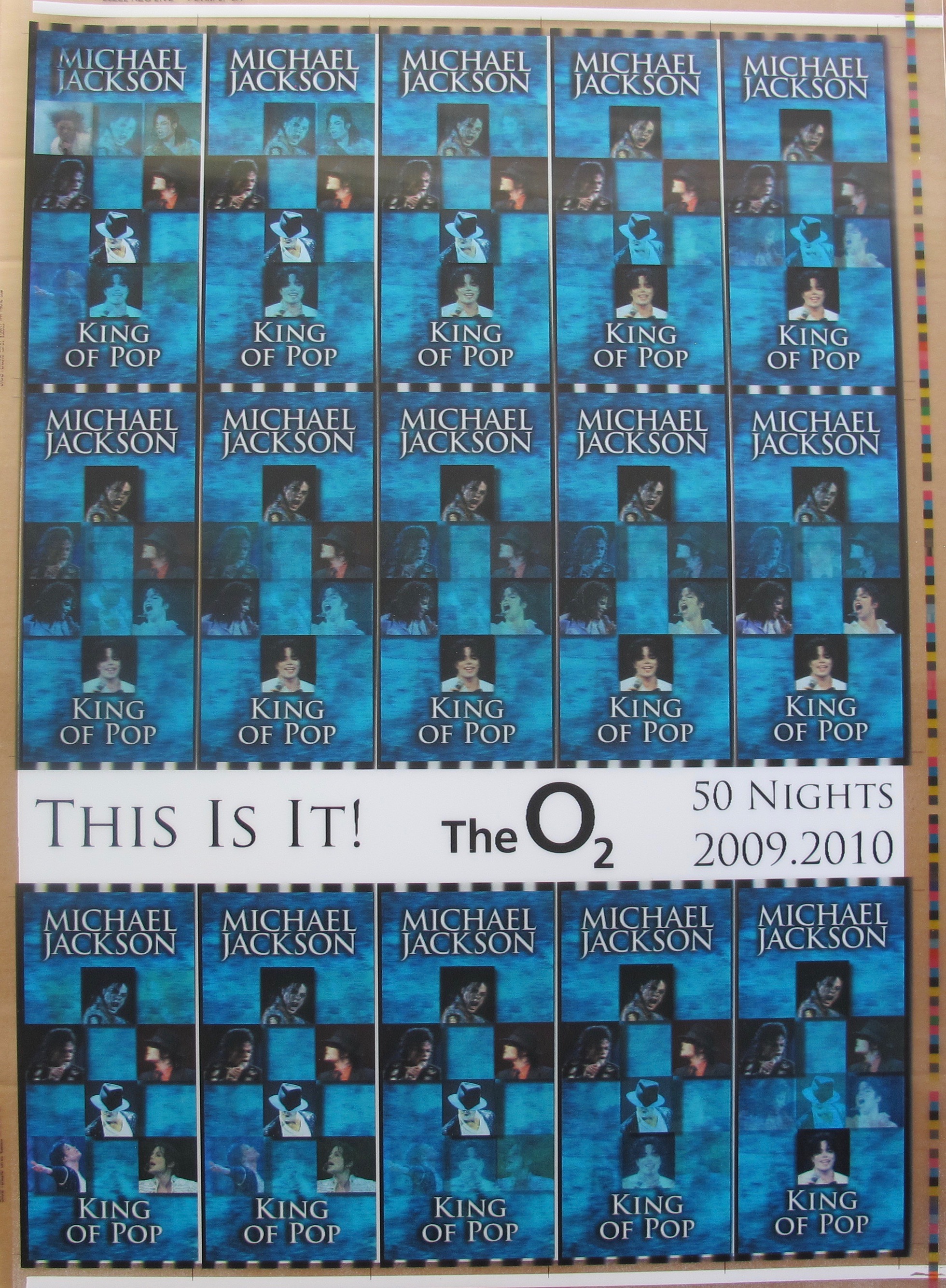 MICHAEL JACKSON THIS IS IT Original Undistributed Hologram AEG Concert Ticket Sheet #2