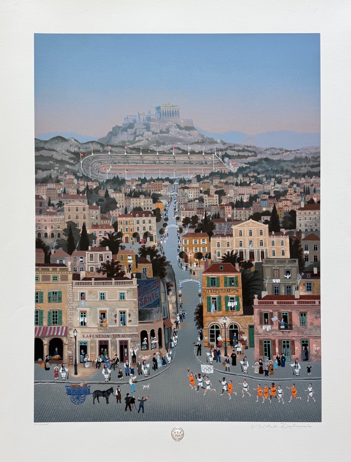 Michel Delacroix ATHENS 1896 OLYMPICS Hand Signed Limited Edition Serigraph