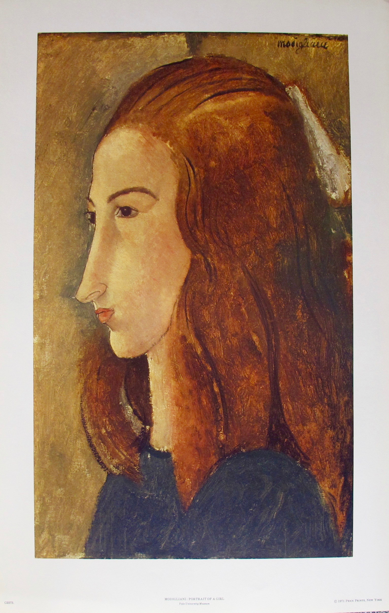 Amedeo Modigliani PORTRAIT OF A GIRL Plate Signed Limited Edition Lithograph
