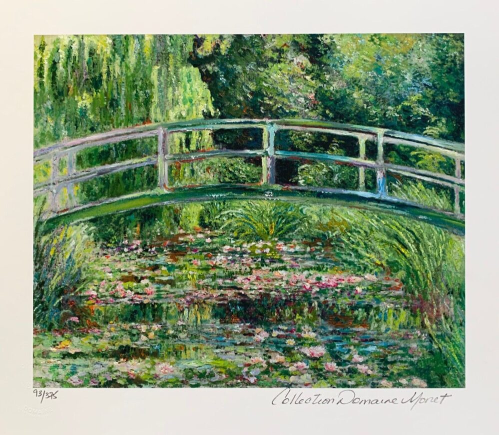 Claude Monet JAPANESE BRIDGE Estate Signed & Stamped Limited Edition Small Giclee