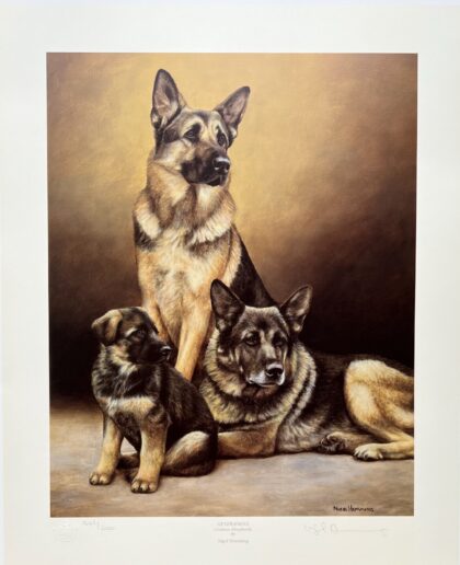 NIGEL HEMMING GERMAN SHEPHERD DOGS Hand Signed Limited Edition Lithograph