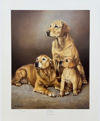 NIGEL HEMMING YELLOW LABRADOR LAB DOG Hand Signed Limited Edition Lithograph