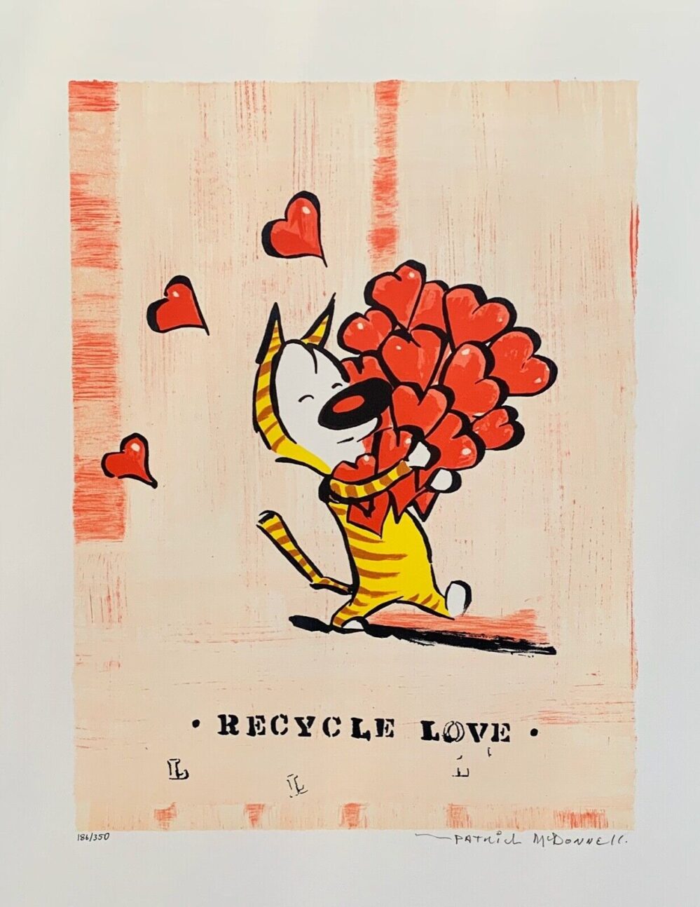 Patrick McDonnell RECYCLE LOVE Hand Signed Limited Edition Lithograph