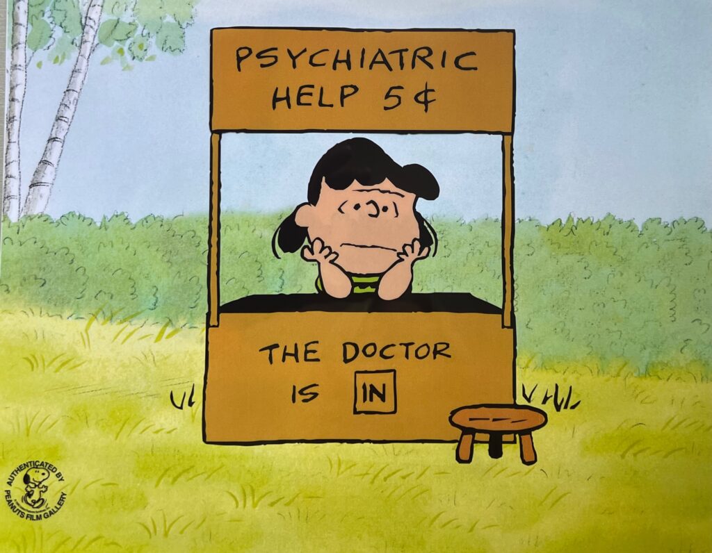 PEANUTS Sericel Animation Art Lucy Psychiatric Doctor