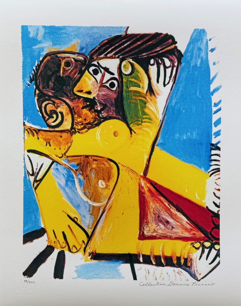 Pablo Picasso #81 EMBRACE TO KISS Estate Signed Numbered Giclee Art 26 x 20