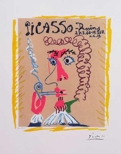 Pablo Picasso DESSINS PIPE SMOKER Limited Edition Facsimile Signed Giclee 16" x 12"