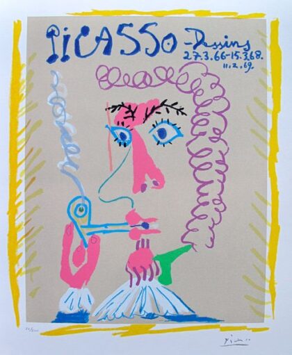 Pablo Picasso DESSINS THE PIPE SMOKER Limited Edition Facsimile Signed Giclee