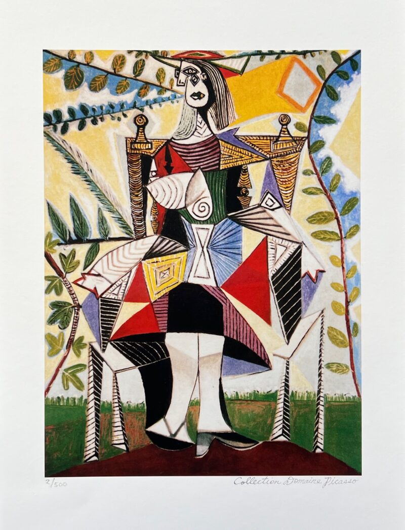 Pablo Picasso GIRL IN COLORFUL DRESS Estate Signed Limited Edition Giclee 20" x 13"