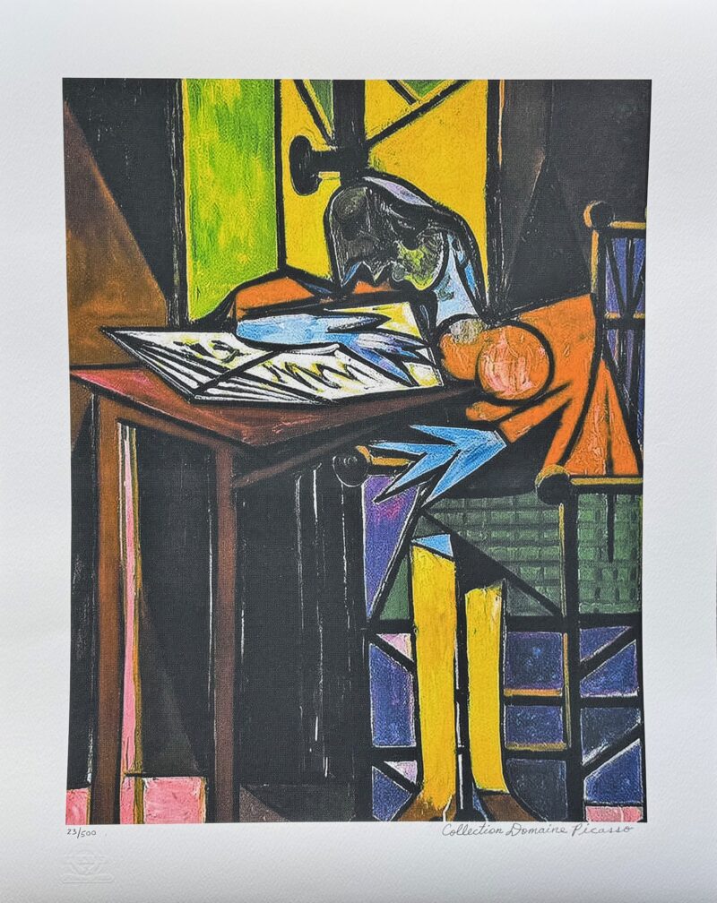 Pablo Picasso GIRL READING AT DESK Estate Signed Numbered Giclee 26 x 20