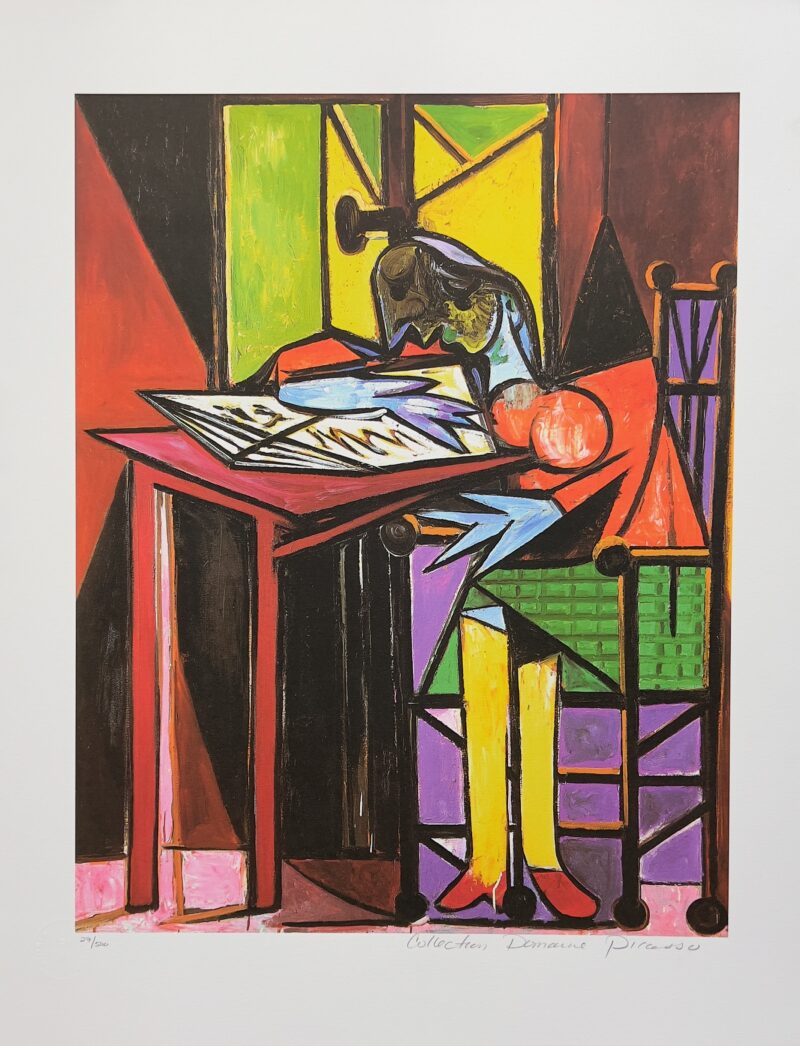 Pablo Picasso GIRL READING AT DESK Estate Signed Numbered Giclee 26 x 20