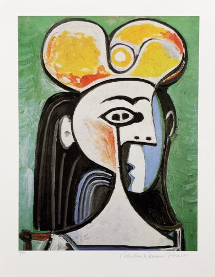 #130 GIRL WITH BLACK HAIR AND YELLOW HAT Pablo Picasso Estate Signed Giclee