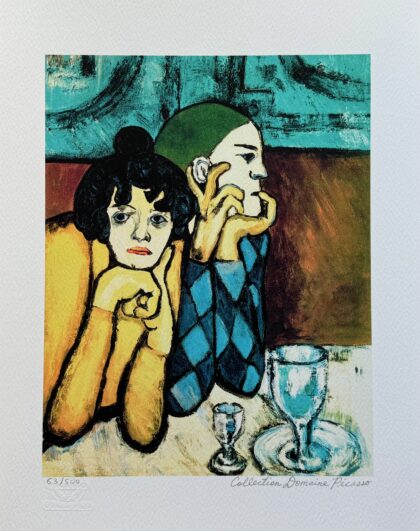 Pablo Picasso HARLEQUIN & COMPANION Estate Signed Limited Edition Giclee 16" x 12"