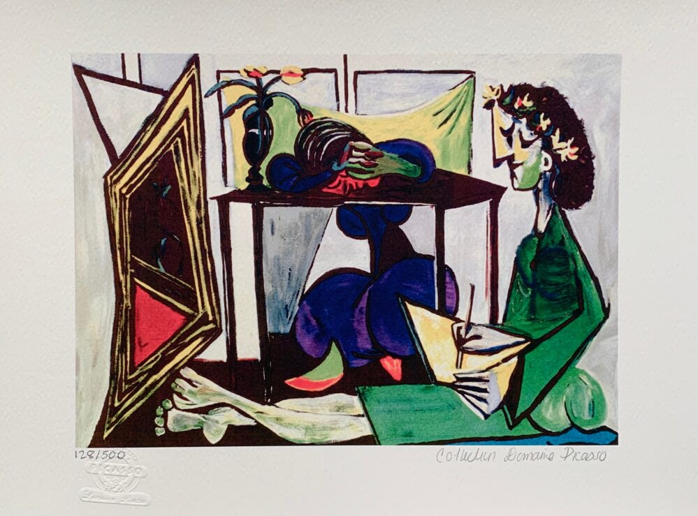 Pablo Picasso INTERIOR GIRL DRAWING Estate Signed & Numbered Small Giclee