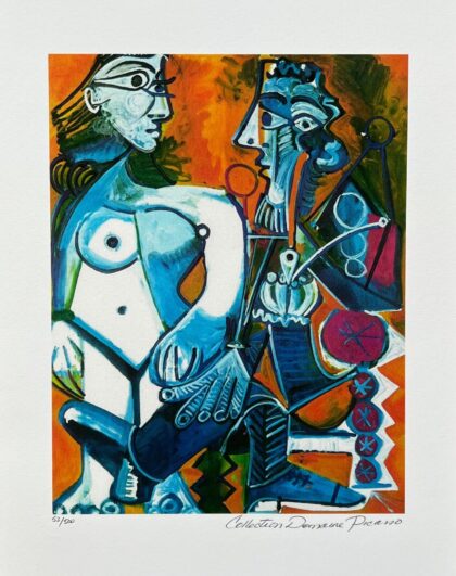 Pablo Picasso MAN WITH NUDE WOMAN Estate Signed Giclee 14 x 11