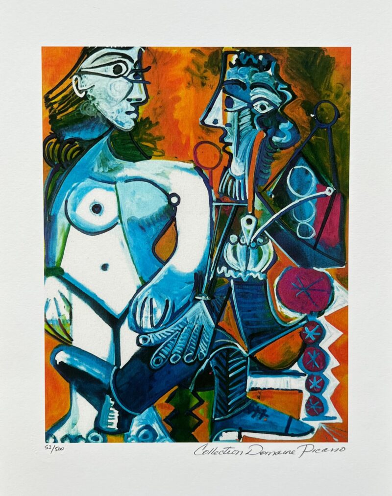 Pablo Picasso MAN WITH NUDE WOMAN Estate Signed Limited Edition Giclee 20" x 13"