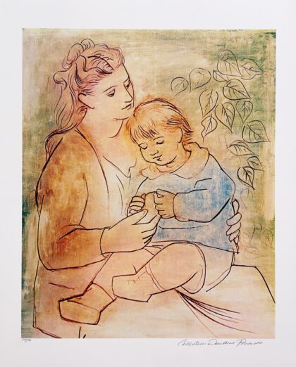 Pablo Picasso MOTHER & CHILD Estate Signed Limited Edition Giclee Art 26 x 20