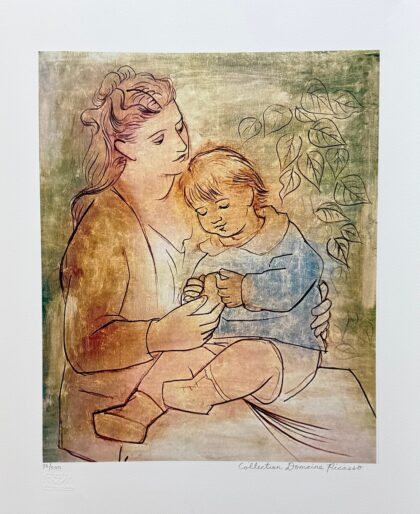 Pablo Picasso MOTHER & CHILD Estate Signed Limited Edition Giclee Art 26 x 20