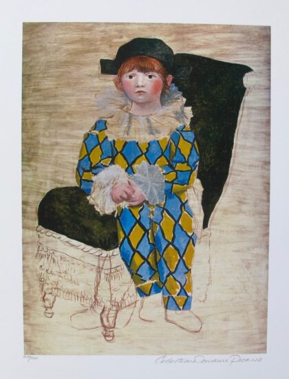 #58 PAUL AS A HARLEQUIN Pablo Picasso Estate Signed Giclee