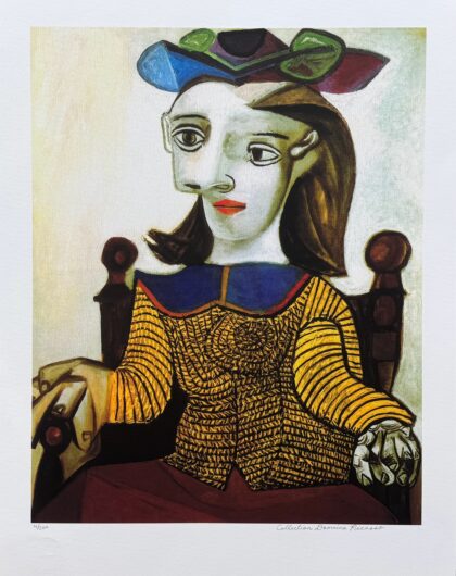 Pablo Picasso SEATED LADY IN BROWN Estate Signed & Numbered Giclee Art 26 x 20