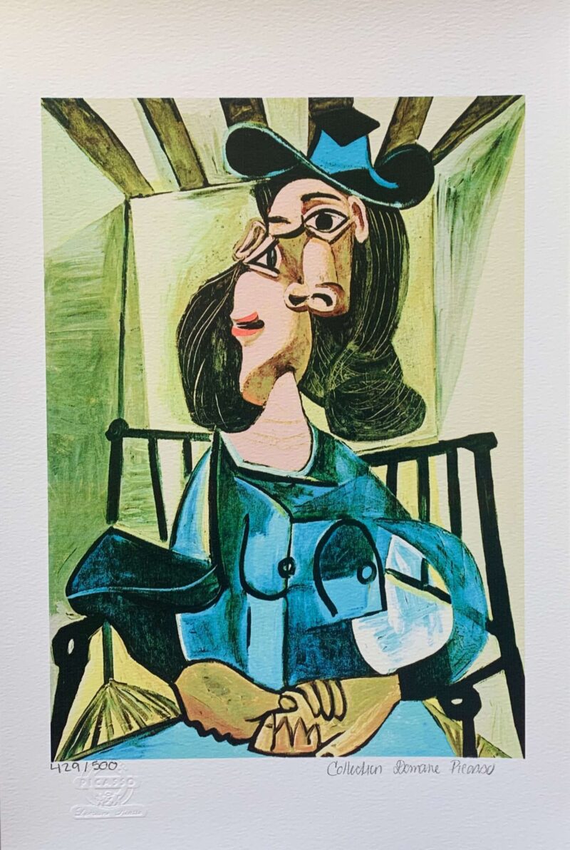 Pablo Picasso SEATED WOMAN & HAT Estate Signed Stamped Numbered Giclee