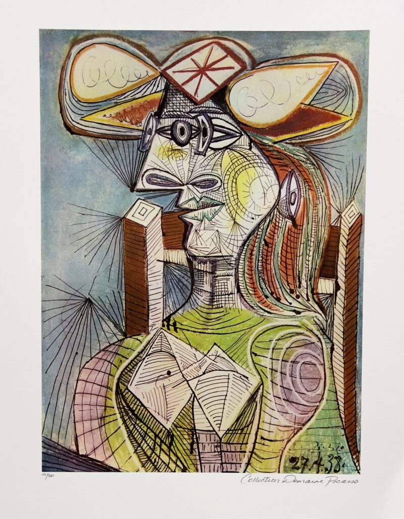 Pablo Picasso SEATED WOMAN ON WOOD CHAIR Estate Signed Numbered Giclee 26 x 20