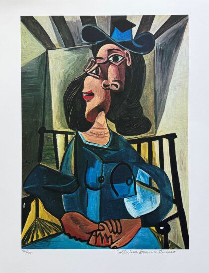 #15 WOMAN WITH A HAT SEATED IN AN ARMCHAIR Pablo Picasso Estate Signed Giclee