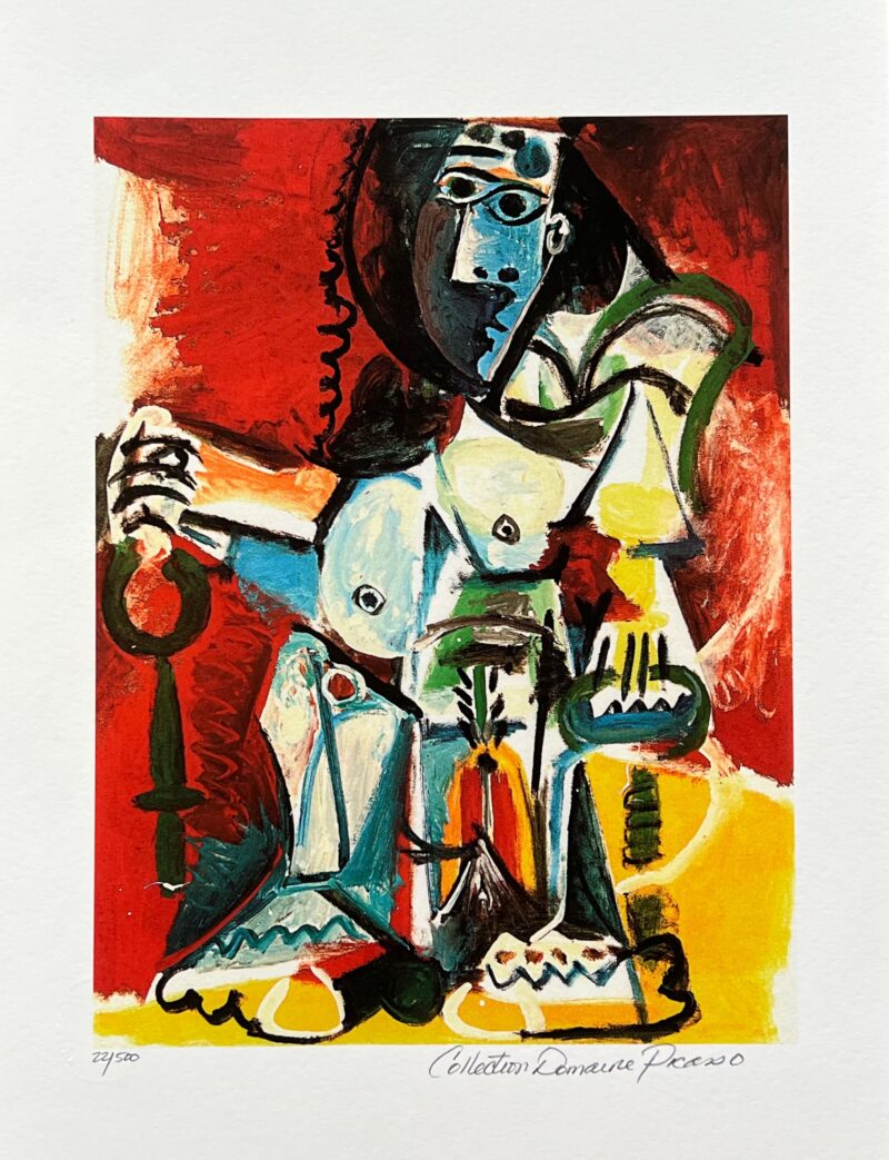 Pablo Picasso SITTING FIGURE Estate Signed Limited Edition Giclee 20" x 13"