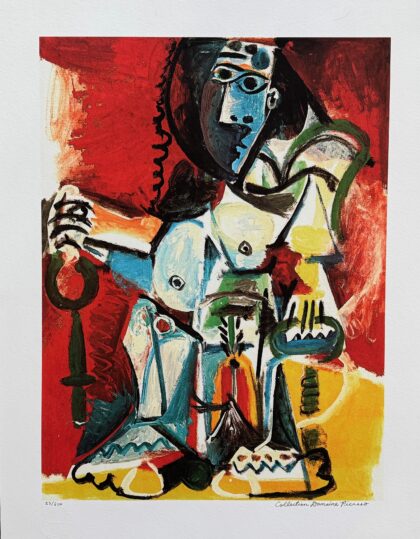 Pablo Picasso 107 SITTING FIGURE Estate Signed & Numbered Giclee Art 26 x 20