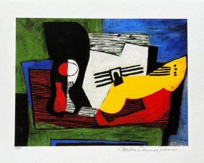 Pablo Picasso STILL LIFE WITH GUITAR II Estate Signed Limited Edition Giclee 20" x 13"