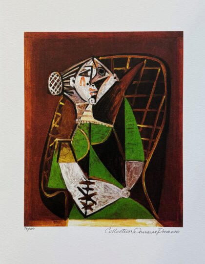 Pablo Picasso WOMAN IN GREEN DRESS Estate Signed Limited Edition Giclee 20 x 13