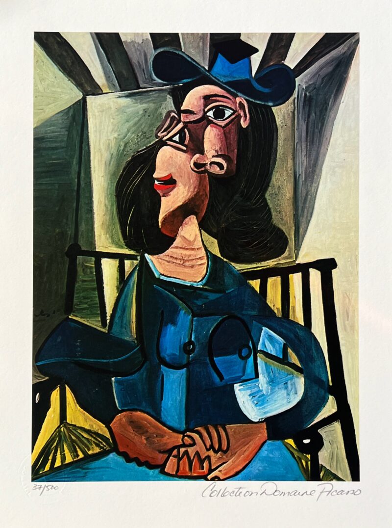 Pablo Picasso WOMAN IN HAT ARMCHAIR Estate Signed Numbered Giclee Art 14.5 x 11