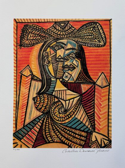 Pablo Picasso WOMAN IN HAT Estate Signed & Numbered Giclee Art 20 x 13