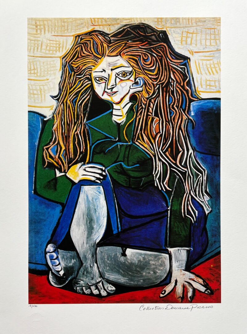 #123 WOMAN SITTING CROSSED LEGGED Pablo Picasso Estate Signed Giclee