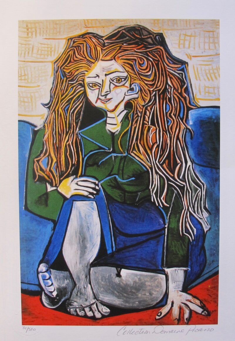 Pablo Picasso WOMAN SITTING CROSS LEGGED Estate Signed Limited Edition Small Giclee