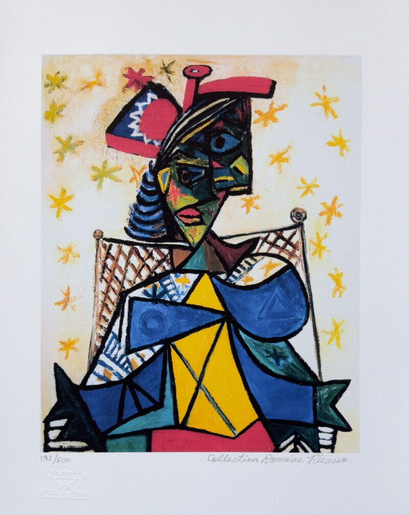 Pablo Picasso WOMAN WITH RED & BLUE HAT Estate Signed Numbered Giclee 16 x 12