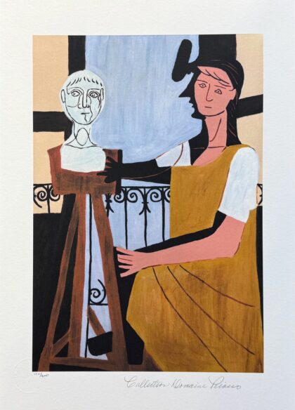 Pablo Picasso WOMAN WITH SCULPTURE Estate Signed Limited Edition Giclee 20x 13