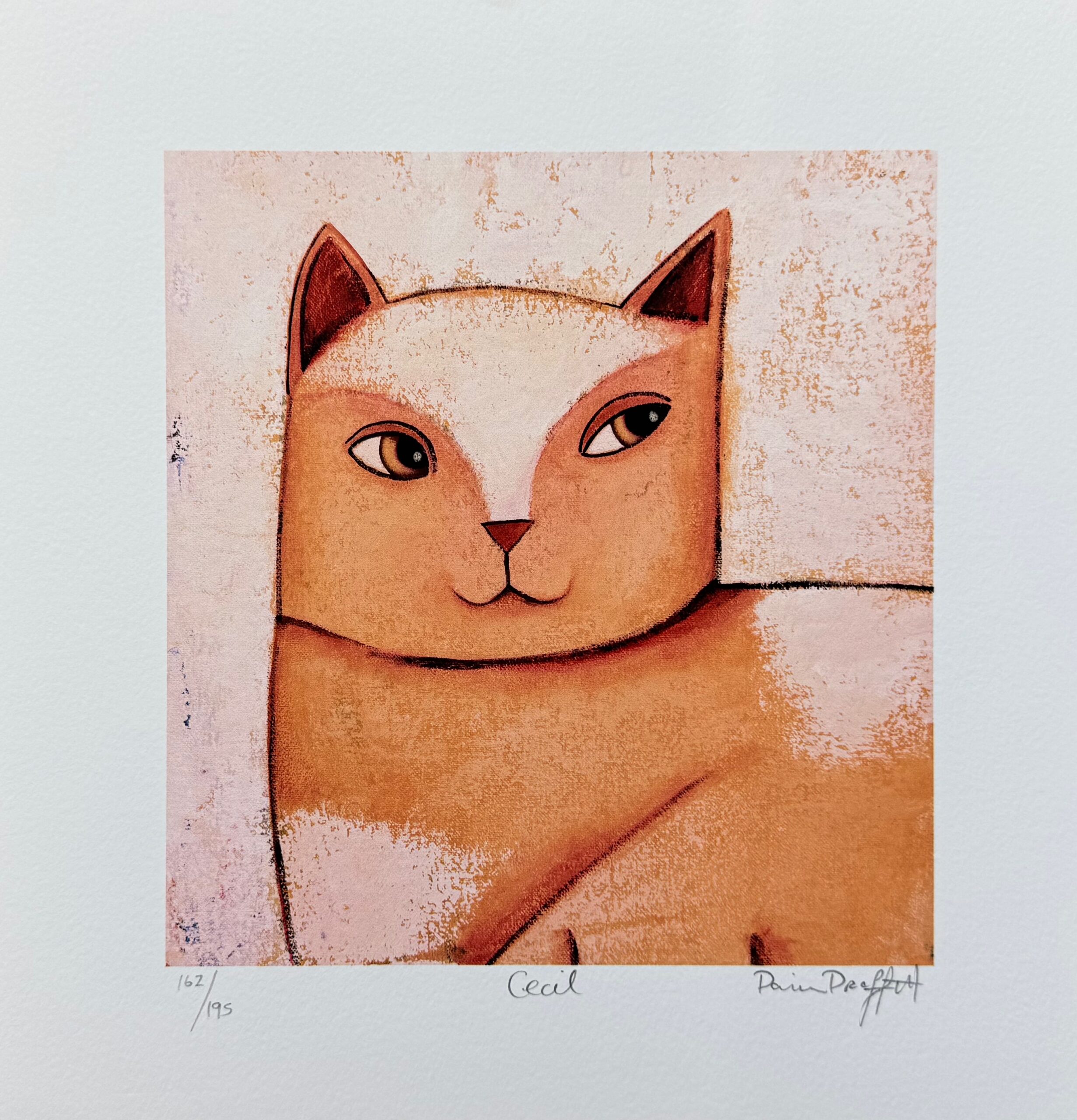 Paine Proffitt CECIL Hand Signed Limited Edition Giclee Cat Art 12 x 12