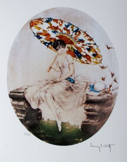 Louis Icart PARASOL Facsimile Signed Limited Edition Giclee Small