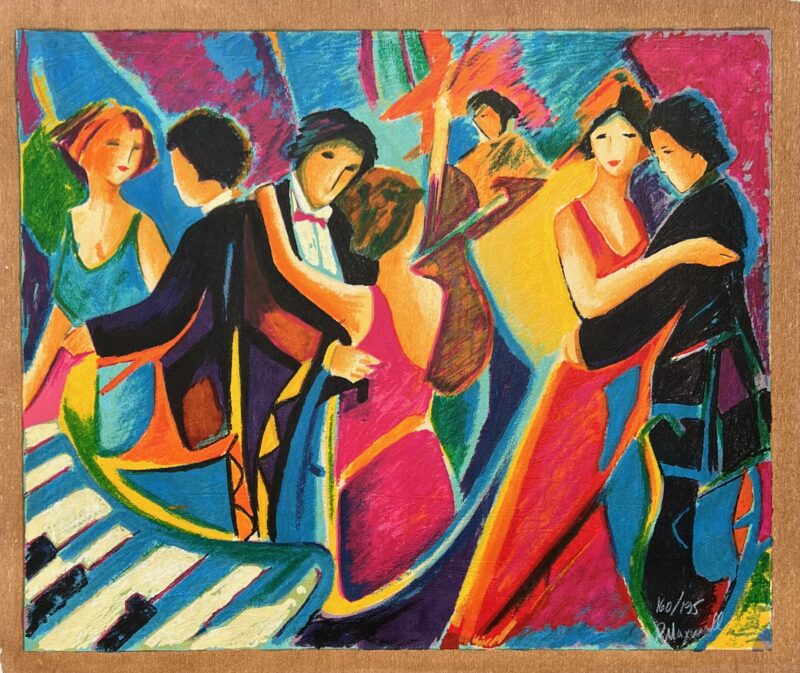 Philip Maxwell THE TANGO CLUB Hand Signed Limited Edition Serigraph on Canvas