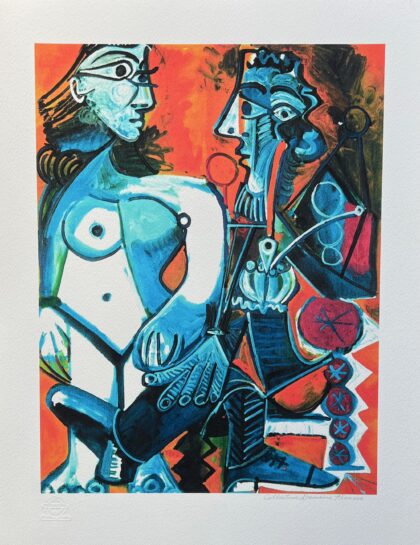 #104 MAN WITH NUDE WOMAN Pablo Picasso Estate Signed Giclee