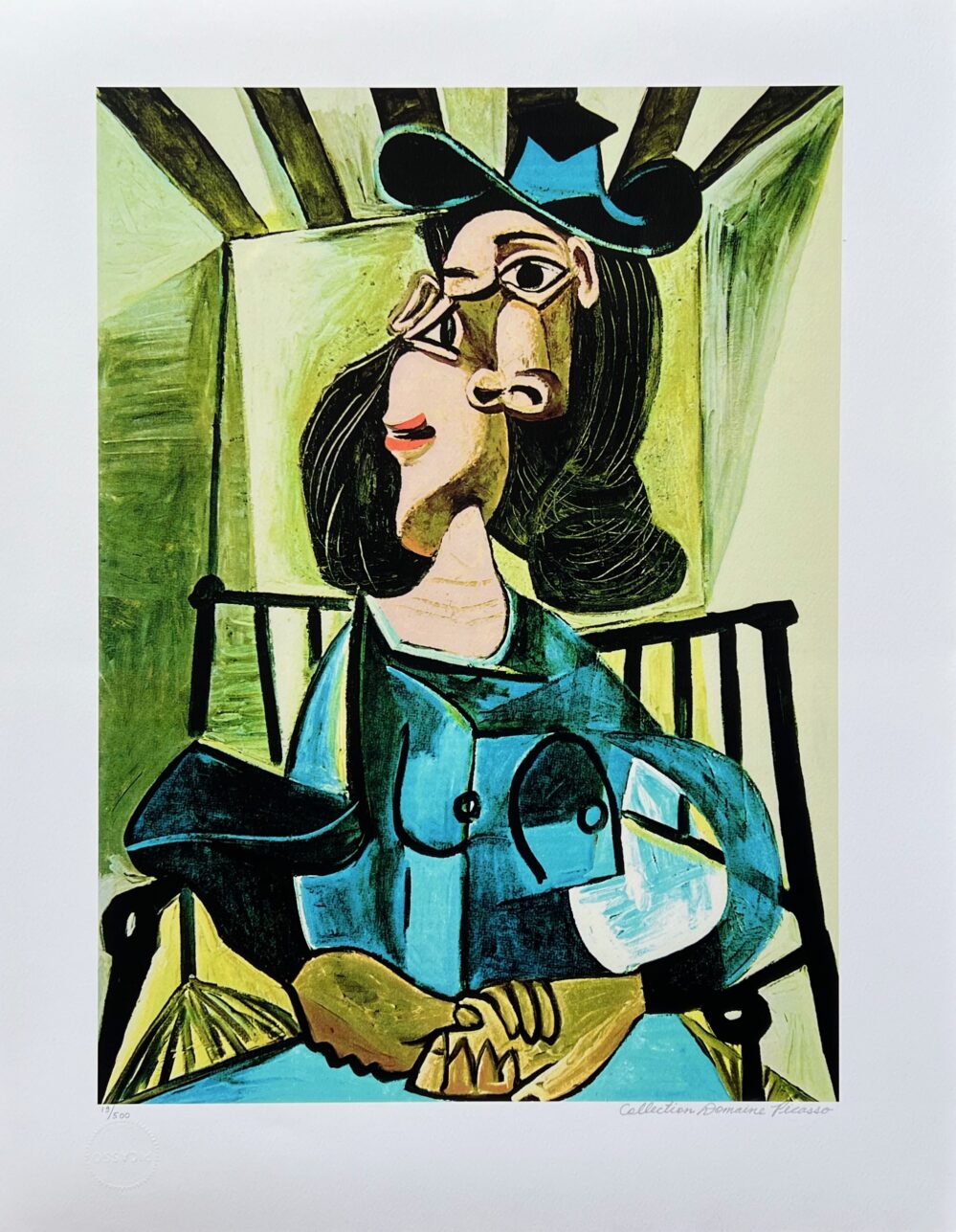 #15 WOMAN WITH A HAT SEATED IN AN ARMCHAIR Pablo Picasso Estate Signed Giclee