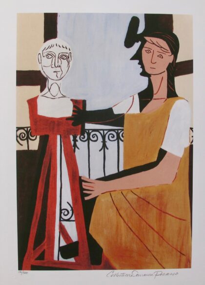 Pablo Picasso WOMAN WITH SCULPTURE Estate Signed Limited Edition Giclee