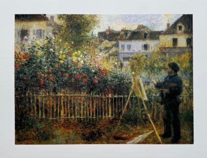 Pierre Auguste Renoir MONET PAINTING IN GARDEN Plate Signed Lithograph