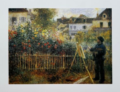 Pierre Auguste Renoir MONET PAINTING IN GARDEN Plate Signed Lithograph