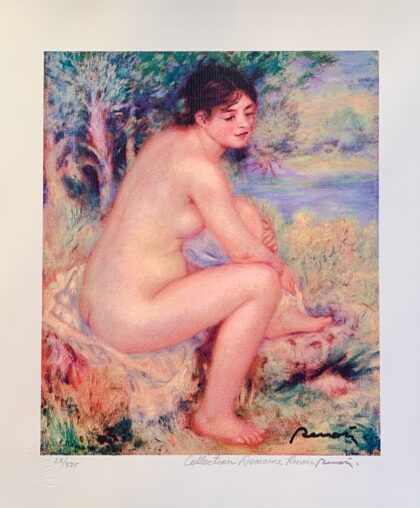 Pierre Auguste Renoir NUDE BATHER Estate Signed Small Giclee