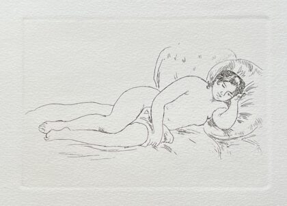 Pierre Auguste Renoir RECLINING NUDE Restrike Etching