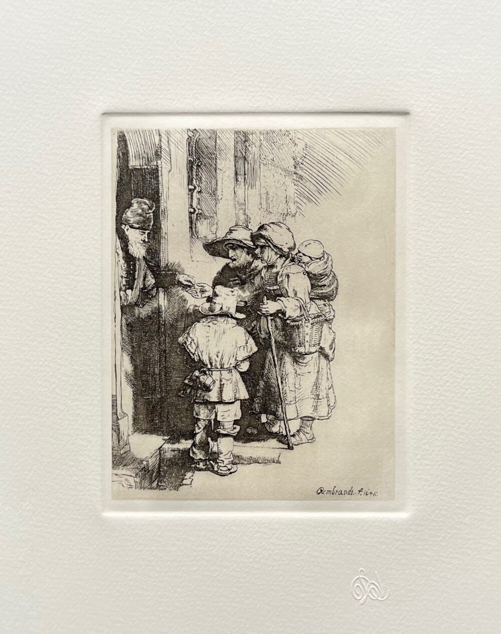 REMBRANDT BEGGARS RECEIVING ALMS Amand Durand Plate Signed Etching
