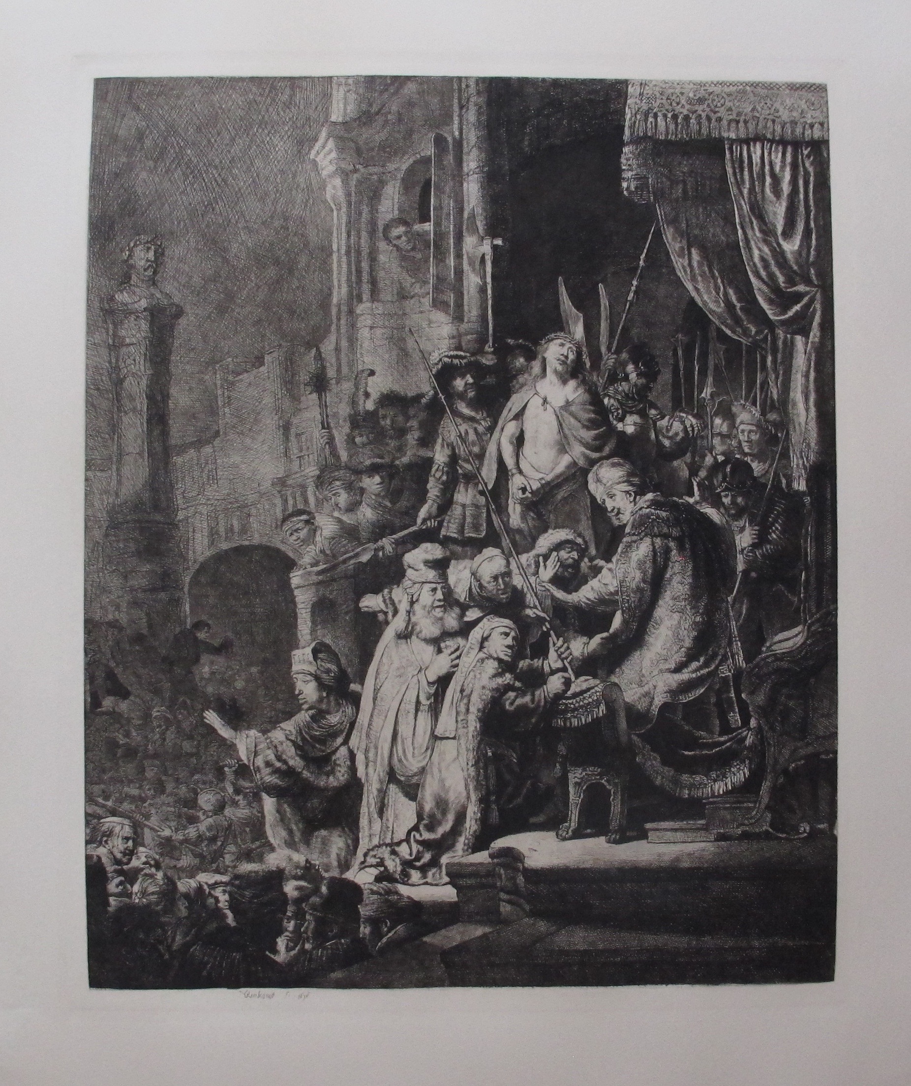 REMBRANDT "CHRIST BEFORE PILATE" Amand Durand Plate Signed Etching