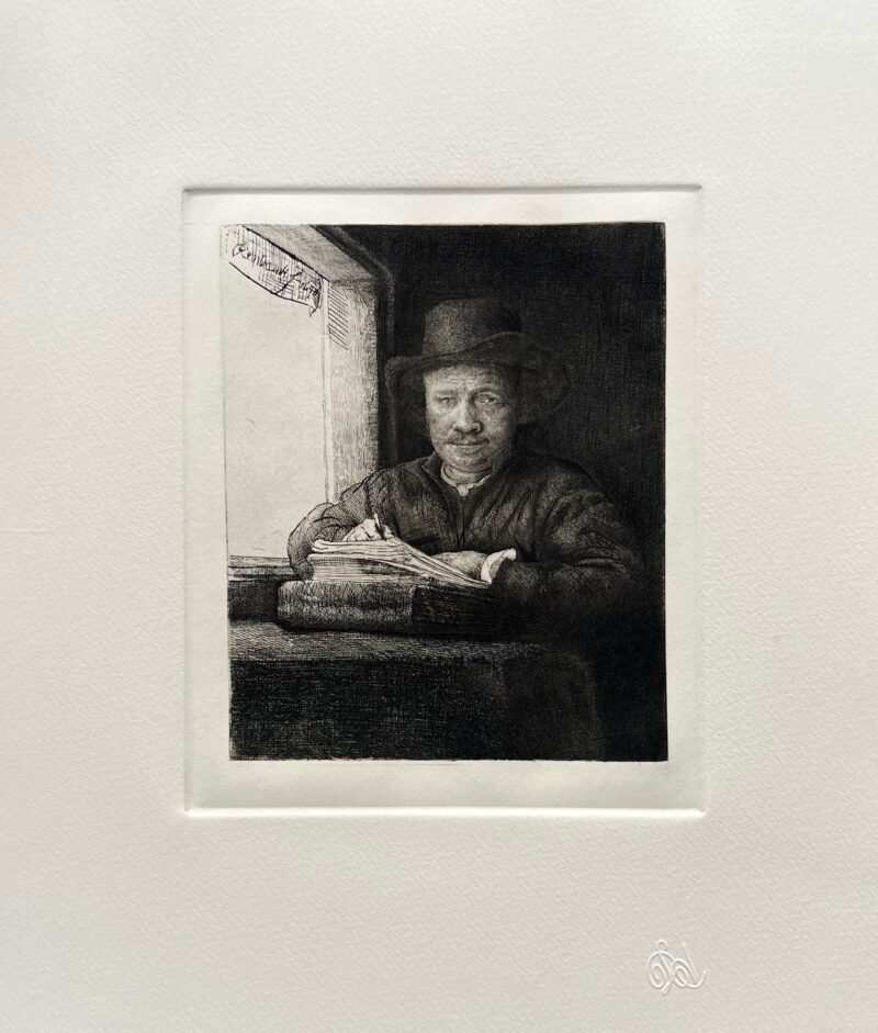 Rembrandt SELF PORTRAIT DRAWING Plate Signed Etching