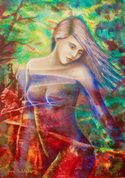 RINA SUTZKEVER CAPTIVATING BEAUTY Hand Signed Serigraph on Canvas